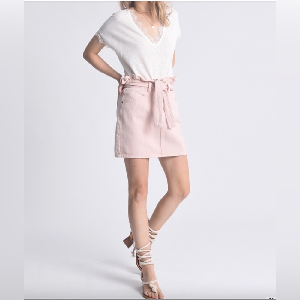 Molly Bracken High Waisted Pink Denim Skirt